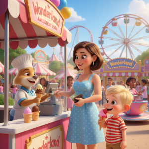 buying ice cream